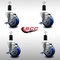 Service Caster 3.5'' SS Blue Poly Swivel 1-3/8'' Expanding Stem Caster Set with Brake, 4PK SCC-SSEX20S3514-PPUB-BLUE-TLB-138-4 - alternate 2